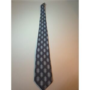 A. Sulka & Company Tie - Navy Blue & Light Blue Geometric Foul Vintage